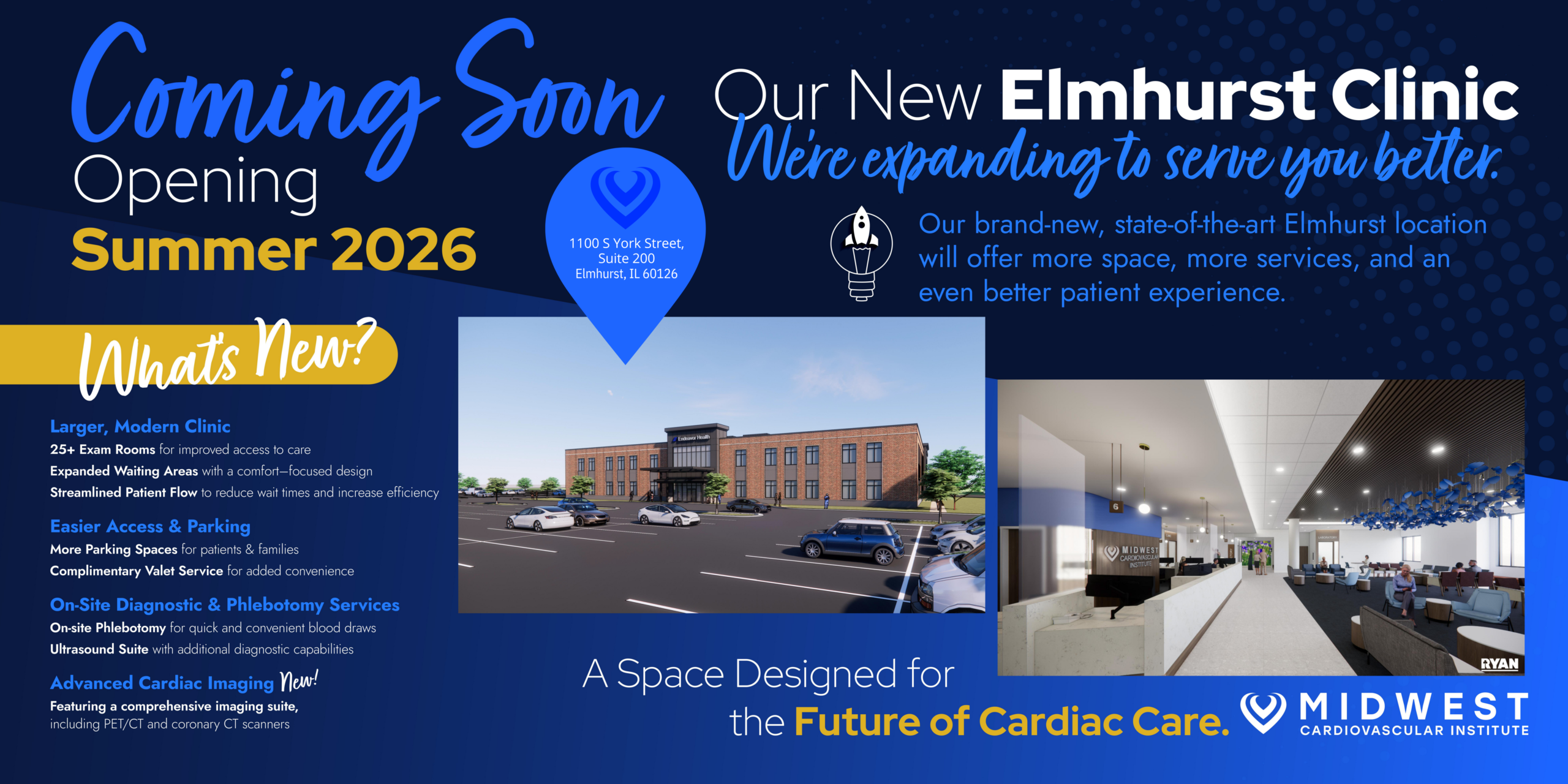 Midwest Cardiovascular Institute Expands Elmhurst presence with New, Larger Facility